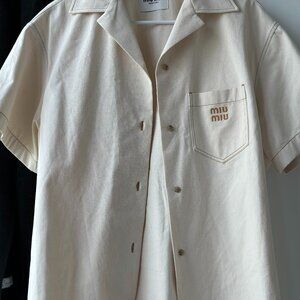 Miu Miu Denim Short-sleeved Shirt